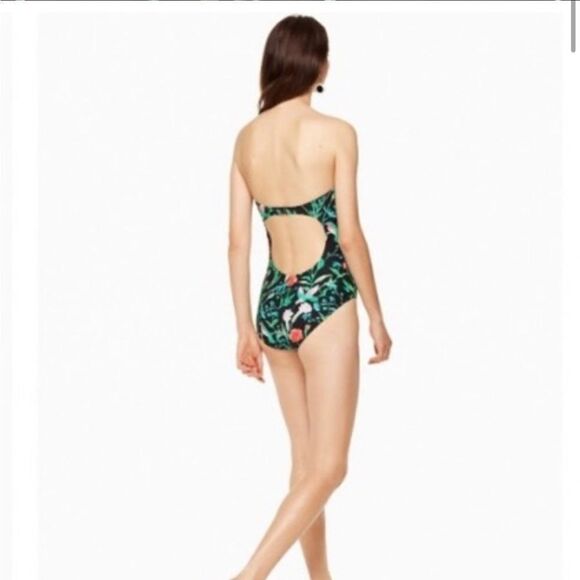 Kate Spade Marina Black Hummingbird One- Piece Swimsuit- Size Small - Picture 2 of 9